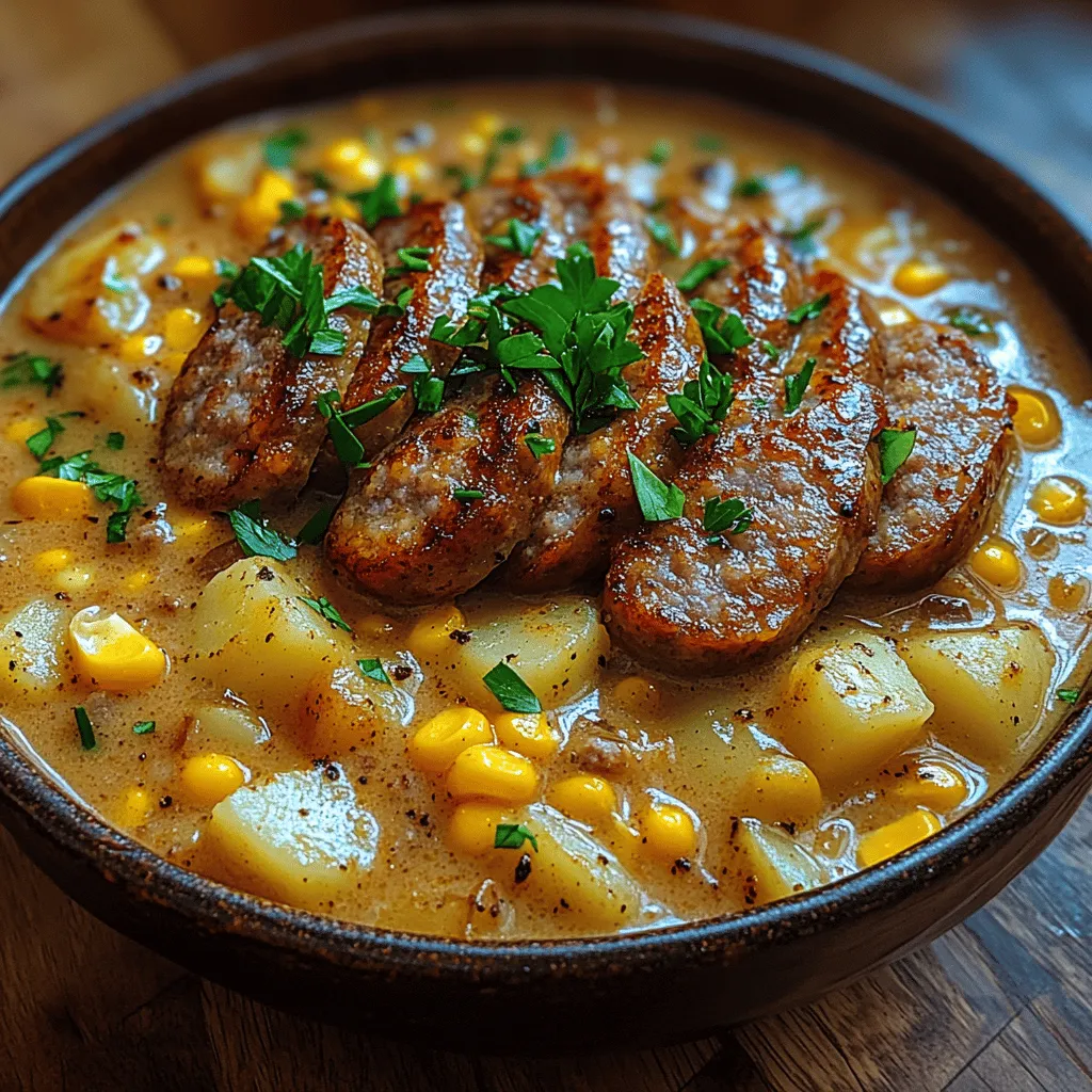 Um die beste Kartoffel-Wurst-Cremesuppe zuzubereiten, benötigen Sie eine handvoll einfacher, aber geschmackvoller Zutaten. Hier ist eine Übersicht über das, was Sie benötigen: