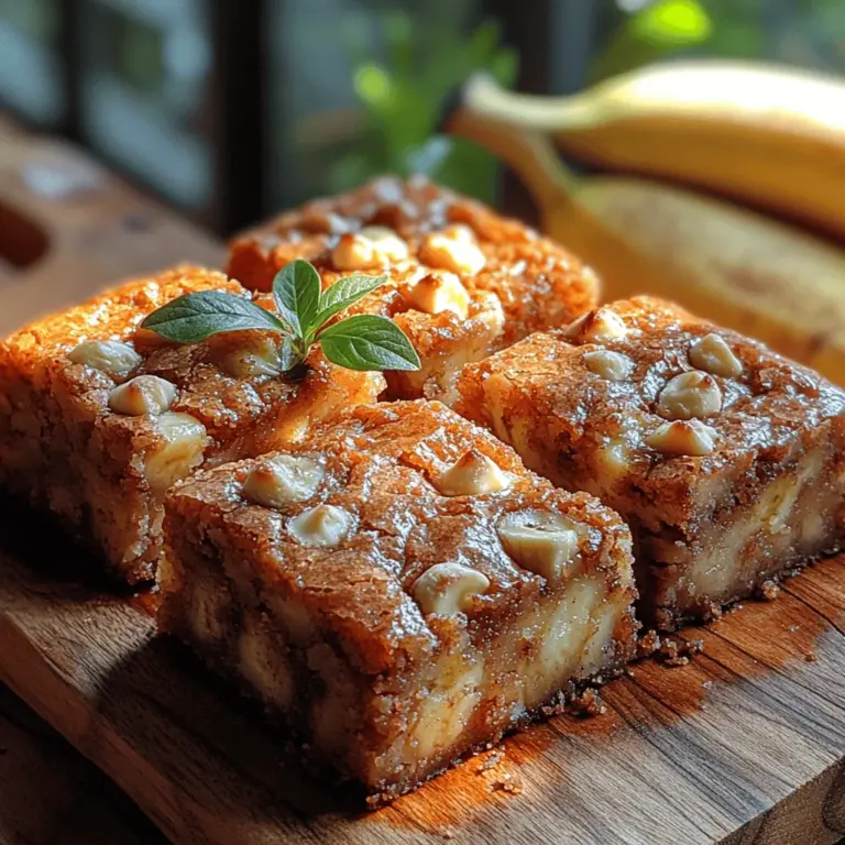 Um die perfekten Himmlischen Bananen-Blondies zuzubereiten, ist die Auswahl der richtigen Zutaten entscheidend. Hier sind die Zutaten, die du benötigst, um diese köstliche Leckerei zu kreieren: