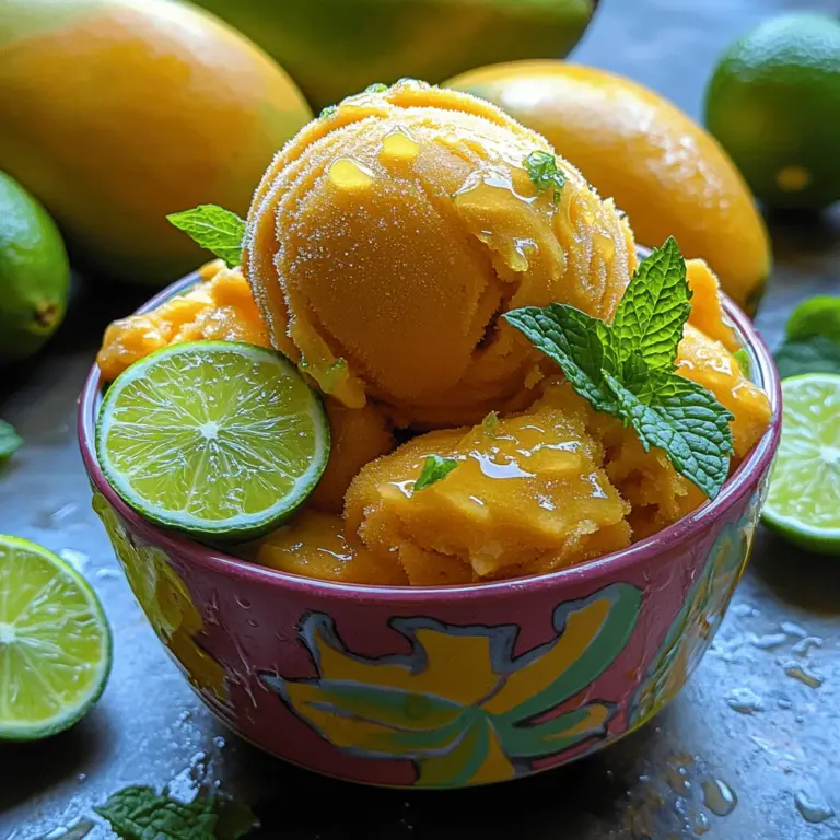 Der Sommer ruft nach erfrischenden Leckereien, und nichts kommt dem tropischen Genuss eines selbstgemachten Mango-Limetten-Sorbets gleich. Dieses köstliche und einfach zuzubereitende Sorbet vereint die süße Reife der Mango mit der spritzigen Frische der Limette, um ein Geschmackserlebnis zu schaffen, das perfekt für heiße Tage ist. Die Kombination aus den fruchtigen Aromen und der kühlenden Konsistenz macht dieses Sorbet zu einem idealen Dessert für Grillpartys, Gartenfeste oder einfach nur für einen entspannten Nachmittag im Schatten.