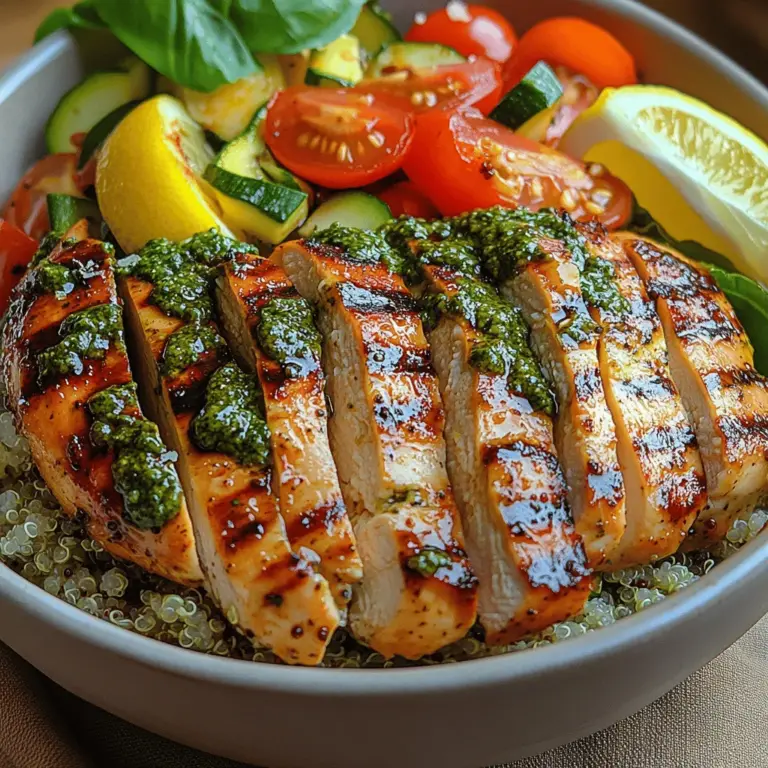 In der heutigen schnelllebigen Welt sind wir ständig auf der Suche nach nahrhaften und gleichzeitig schmackhaften Gerichten, die sich in kurzer Zeit zubereiten lassen. Die Pesto-Power-Hühnchen-Quinoa-Schalen sind genau das – ein wahres Fest für die Sinne und eine ausgezeichnete Möglichkeit, gesunde Zutaten in eine köstliche Mahlzeit zu verwandeln. Dieses Rezept vereint das zarte Aroma von mariniertem Hühnchen mit der nussigen Textur von Quinoa und einer bunten Auswahl an frischem Gemüse.