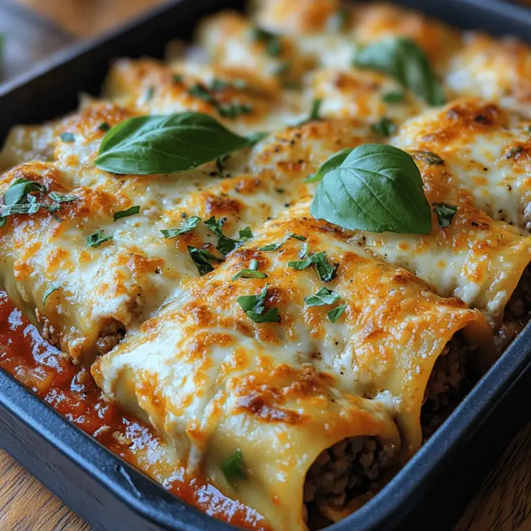 Herzlich willkommen zu einem köstlichen Rezept für herzhafte gebackene Rinder-Cannelloni! Diese italienische Spezialität ist nicht nur geschmackvoll, sondern auch perfekt für ein gemütliches Familienessen oder ein besonderes Dinner mit Freunden. Cannelloni sind gefüllte Teigrollen, die häufig aus Hartweizenmehl bestehen und sich ideal für verschiedene Füllungen eignen. In diesem Artikel werden wir die Zutaten, die Zubereitung und einige interessante Informationen rund um Cannelloni erkunden, damit Sie ein unvergessliches Gericht auf den Tisch bringen können.