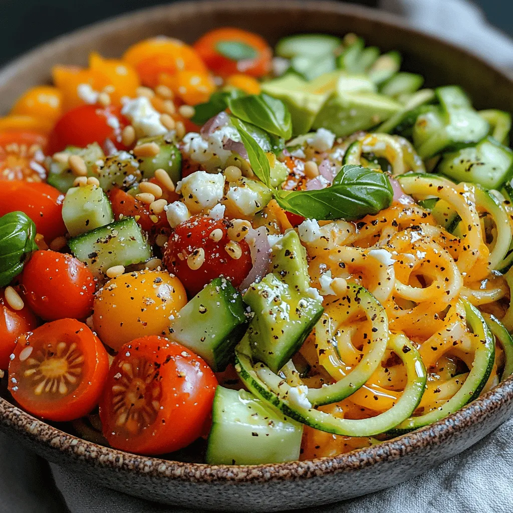 Zucchini ist das Herzstück dieses Rezepts und bietet eine hervorragende Grundlage für die Zoodles. Diese vielseitige Gemüsesorte ist kalorienarm, enthält viele Ballaststoffe und ist reich an Antioxidantien. Zucchini hat zudem einen milden Geschmack, der sich hervorragend mit verschiedenen Aromen kombinieren lässt. Dabei sorgt die hohe Wasseraufnahme der Zucchini dafür, dass die Zoodles beim Essen frisch und saftig bleiben.