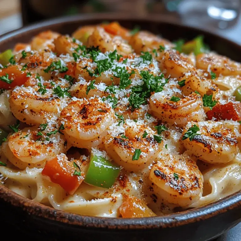 Die Spicy Cajun Delight Garnelen-Pasta ist das perfekte Gericht für alle, die eine Kombination aus köstlichen Aromen und einer gewissen Schärfe suchen. Diese einfache und dennoch beeindruckende Pasta-Option bringt die Aromen der Cajun-Küche direkt auf Ihren Tisch. Ob für ein schnelles Abendessen unter der Woche oder ein besonderes Wochenende mit Freunden, dieses Gericht wird Ihre Gäste begeistern und ihnen das Wasser im Mund zusammenlaufen lassen.