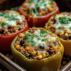 Paprika sind nicht nur geschmacklich vielseitig, sondern bieten auch eine beeindruckende Farbpalette, die jede Mahlzeit aufwertet. Die Auswahl reicht von leuchtendem Rot über saftiges Grün bis hin zu sonnigem Gelb und Orange. Jede Paprika hat ihren eigenen Geschmack, der von süß bis leicht bitter variiert. Bei der Zubereitung von Bunte Freude Gefüllte Paprika kann man sich kreativ ausleben, indem man eine Mischung dieser Farben verwendet. So wird das Gericht nicht nur geschmacklich, sondern auch visuell zu einem Highlight.