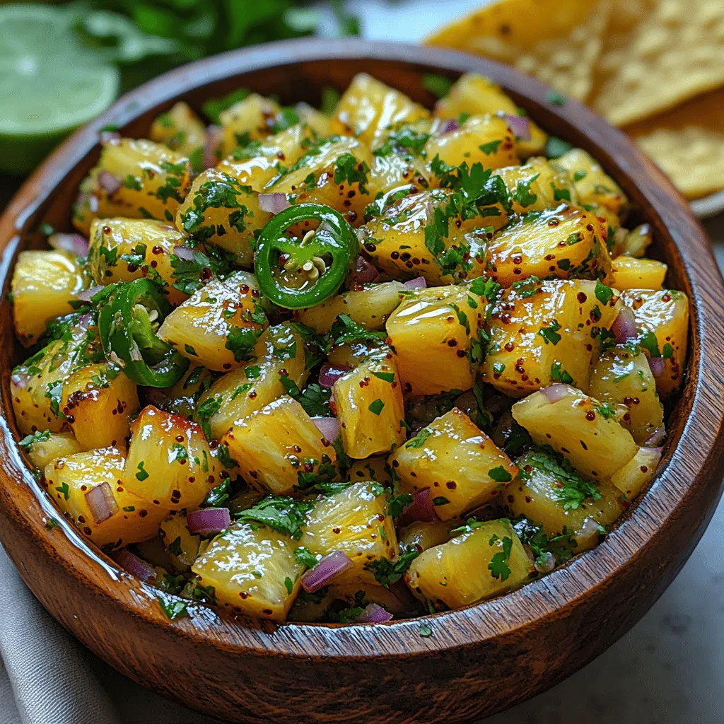 Die Ananas ist das Herzstück dieser Salsa und bringt eine natürliche Süße sowie eine erfrischende Säure mit. Bei der Auswahl einer reifen Ananas sollten Sie auf folgende Merkmale achten: