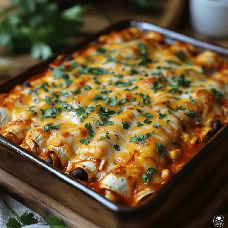 Der Käse-Hühnchen-Enchilada-Auflauf ist ein echtes Highlight der mexikanischen Küche und erfreut sich nicht nur in vielen Haushalten, sondern auch in Restaurants großer Beliebtheit. Dieses herzhaft gefüllte Gericht kombiniert die Aromen von zartem Hühnchen, würzigen Bohnen und geschmolzenem Käse in einer köstlichen Enchilada-Sauce. Der Auflauf ist nicht nur sättigend, sondern auch vielseitig und anpassungsfähig – perfect für Familienessen, Partys oder als einfacher Genuss unter der Woche.