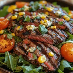 In der Welt der kulinarischen Genüsse gibt es kaum etwas Schöneres, als ein Gericht, das sowohl geschmacklich als auch visuell überzeugt. Der herzhafte Balsamico-Rindersteak-Gorgonzola-Salat mit gegrilltem Mais ist genau so ein Gericht. Diese köstliche Kombination aus zartem Flankensteak, frischen Salatblättern und würzigem Gorgonzola bietet nicht nur ein wahres Geschmackserlebnis, sondern auch eine Vielzahl an Nährstoffen.