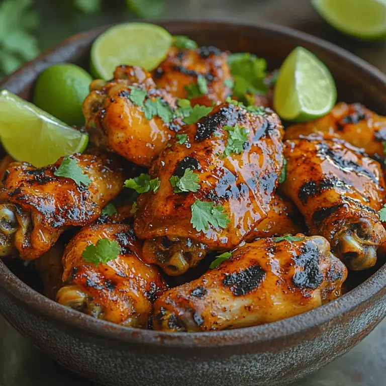 Feuergegrillte Honig-Limetten-Flügel sind das perfekte Gericht für jedes Grillfest oder eine entspannte Zusammenkunft mit Freunden. Diese köstlichen Hähnchenflügel vereinen süße und saure Aromen mit einem Hauch von Gewürzen, was sie zu einem Genuss für jeden Gaumen macht. Der süßliche Geschmack des Honigs kombiniert mit der spritzigen Frische des Limettensafts sorgt für ein Geschmackserlebnis, das einfach unwiderstehlich ist. Egal, ob Sie ein erfahrener Grillmeister sind oder einfach nur ein paar Freunde zu einem gemütlichen Abend einladen möchten, dieses Rezept wird in Erinnerung bleiben.