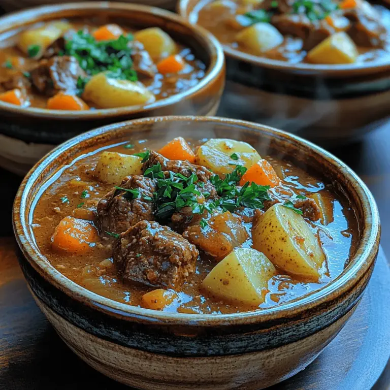Bei der Zubereitung eines Rindereintopfs ist die Auswahl des richtigen Rindfleischs entscheidend. Für dieses Rezept verwenden wir 900 g Rinderbraten, der in 2,5 cm große Würfel geschnitten wird. Rinderbraten ist ideal für Eintöpfe, da es genug Bindegewebe enthält, das beim langsamen Kochen zart und saftig wird. Die Eigenschaften und Vorteile von Rinderbraten sind vielfältig. Er hat einen reichhaltigen Geschmack und sorgt dafür, dass der Eintopf eine angenehme Tiefe und Komplexität entwickelt. Zudem ist Rinderbraten eine nahrhafte Proteinquelle, die in der kalten Jahreszeit besonders wertvoll ist.