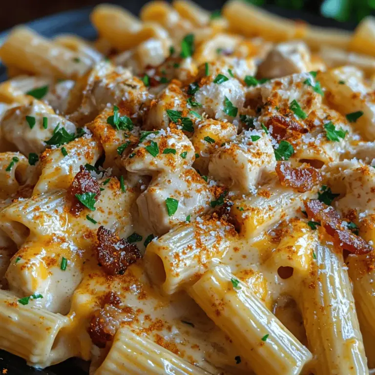 Willkommen zu einem köstlichen Rezept, das Ihre Geschmacksknospen verwöhnen wird – die Cremige Hähnchen-Bacon-Ranch-Pasta! Dieses Gericht ist nicht nur einfach zuzubereiten, sondern vereint auch die besten Aromen und Texturen, die Sie sich nur wünschen können. Die Kombination aus zartem Hähnchen, knusprigem Speck und einer reichhaltigen, cremigen Sauce macht diese Pasta zu einem Favoriten in vielen Haushalten. Ob für ein schnelles Abendessen unter der Woche oder ein besonderes Essen mit Freunden, diese Pasta wird garantiert ein Hit sein.
