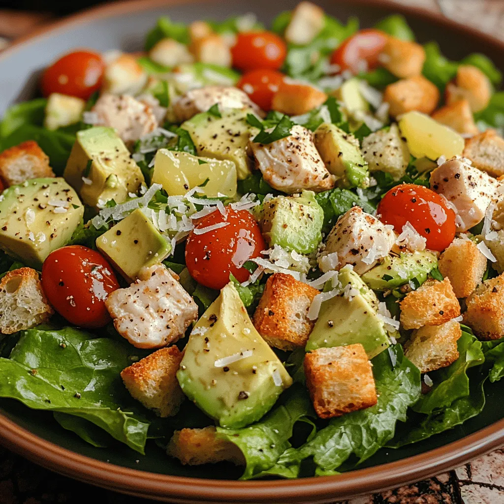 Romaine-Salat ist eine der beliebtesten Salatsorten und bildet die perfekte Basis für unseren Avocado-Hühnchen-Caesar-Salat. Er hat eine knackige Konsistenz und einen leicht süßlichen Geschmack, der den anderen Zutaten gut ergänzt. Romaine-Salat ist nicht nur schmackhaft, sondern auch äußerst nahrhaft. Er ist reich an Vitaminen, insbesondere Vitamin A und K, sowie an Folsäure und Ballaststoffen. Diese Nährstoffe tragen zur allgemeinen Gesundheit bei, unterstützen das Immunsystem und fördern die Verdauung.