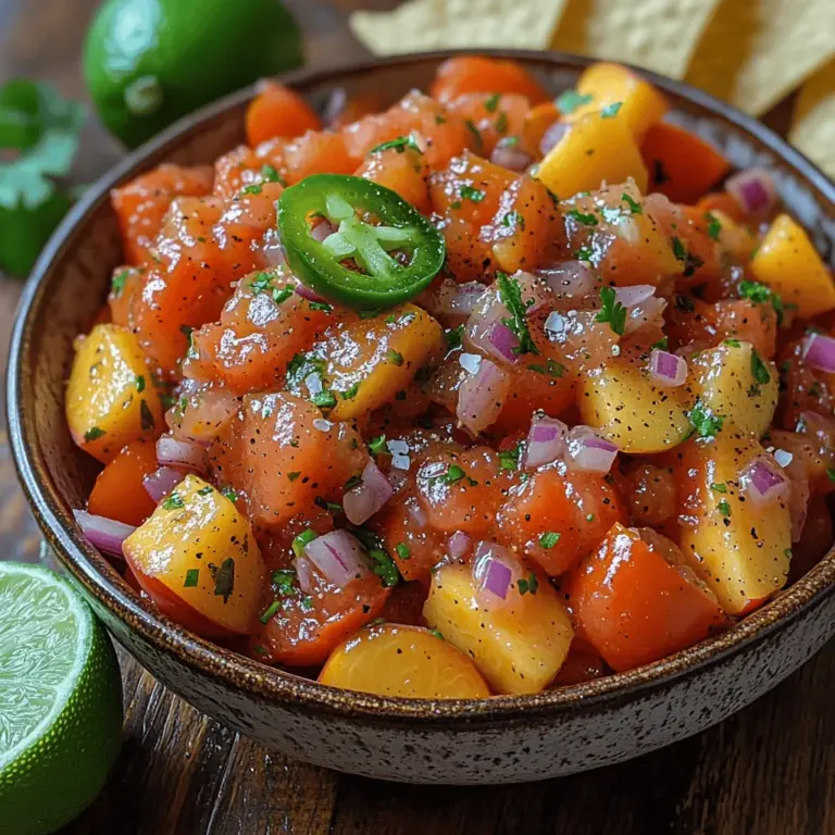 In der warmen Jahreszeit gibt es nichts Erfrischenderes als eine köstliche Salsa, die die Aromen von sonnengereiften Tomaten und süßen Pfirsichen vereint. Unsere Tomaten-Pfirsich-Salsa ist nicht nur ein Genuss für die Sinne, sondern auch ein vielseitiges Rezept, das sich perfekt für Grillabende, Picknicks oder als gesunder Snack eignet. Diese Salsa ist ein echtes Highlight, das die Leichtigkeit und Frische des Sommers auf den Tisch bringt.