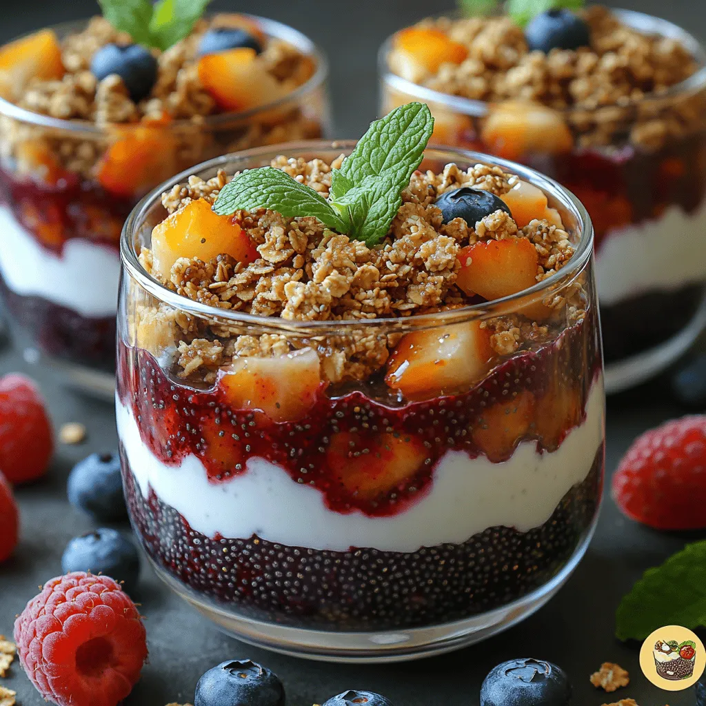 Gemischte Beeren sind die Stars dieser Parfaits. Sie sind nicht nur köstlich, sondern auch äußerst nährstoffreich. Erdbeeren, Himbeeren, Heidelbeeren und Brombeeren enthalten eine Vielzahl von Antioxidantien, Vitaminen und Mineralstoffen, die zur Förderung der allgemeinen Gesundheit beitragen.
