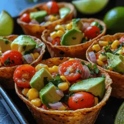 Willkommen zu einem aufregenden Rezept, das frische Aromen und lebendige Farben auf Ihren Tisch bringt: die Frischen Mais-Salsa-Tassen! Diese köstlichen kleinen Häppchen sind nicht nur ein Fest für die Augen, sondern auch für den Gaumen. Sie bestehen aus süßem, knackigem Mais, frischen Gemüse und einer angenehmen Würze, alles serviert in knusprigen Tortilla-Tassen. Ideal für Partys, als leichter Snack oder sogar als Beilage zu Ihren Hauptgerichten, sind diese Salsa-Tassen ein echter Hit bei jedem Anlass.