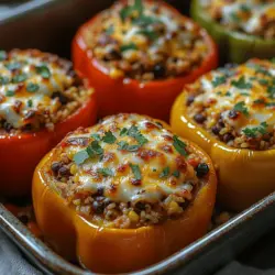 Die bunten gefüllten Paprika sind nicht nur ein Fest für die Augen, sondern auch eine köstliche und nahrhafte Option für jede Mahlzeit. Dieses Gericht vereint frisches Gemüse, herzhaftes Fleisch und gesunde Zutaten zu einer wahren Gaumenfreude. Ob für ein Familienessen oder ein geselliges Zusammensein mit Freunden, gefüllte Paprika sind eine vielseitige Wahl, die jedem schmeckt. Die leuchtenden Farben der Paprika bringen nicht nur Freude auf den Tisch, sondern sind auch ein Zeichen für die Vielzahl an Nährstoffen, die sie bieten.