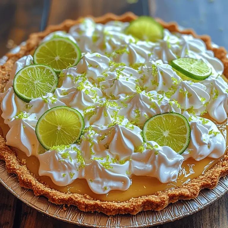 Bevor wir mit der Zubereitung beginnen, ist es wichtig, die einzelnen Zutaten kennenzulernen, die für die Key Lime Dream Pie benötigt werden. Jede Zutat spielt eine entscheidende Rolle in der Textur und im Geschmack des Desserts.