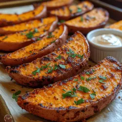 Die Hauptzutat dieses Rezepts sind Süßkartoffeln, die nicht nur köstlich, sondern auch äußerst nahrhaft sind. Sie sind reich an Vitaminen, insbesondere Vitamin A, C und B6, sowie an Ballaststoffen, die die Verdauung fördern. Darüber hinaus enthalten Süßkartoffeln Antioxidantien, die dazu beitragen können, das Risiko chronischer Erkrankungen zu verringern. Die Zugabe von Olivenöl sorgt nicht nur für eine knusprige Textur, sondern liefert auch gesunde Fette, die gut für Herz und Kreislauf sind.