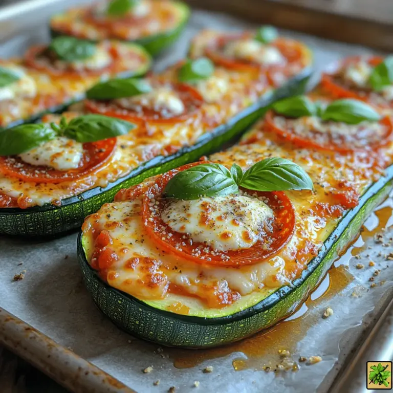 Die Zucchini-Pizza-Boote sind eine köstliche und gesunde Variante der klassischen Pizza, die sich perfekt für alle eignet, die eine Low-Carb-Diät verfolgen oder einfach nur eine leichtere Alternative zur traditionellen Pizza suchen. Dieses Rezept kombiniert die erfrischende Zucchini mit einer würzigen Füllung aus marinara Soße, Mozzarella und Ihren liebsten Toppings, um ein Gericht zu kreieren, das sowohl geschmacklich als auch visuell überzeugt.