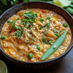 Die thailändische Küche ist bekannt für ihre harmonischen Aromen, die durch die geschickte Kombination von frischen Zutaten, Gewürzen und Kräutern erreicht werden. Ein Gericht, das diese Essenz perfekt einfängt, sind die seidigen Thai-Kokos-Curry-Nudeln. Dieses Rezept vereint die cremige Textur von Kokosmilch mit der würzigen Tiefe roter Currypaste und einer bunten Auswahl an Gemüse. Es ist nicht nur ein Fest für die Sinne, sondern auch eine gesunde und nahrhafte Mahlzeit, die sich ideal für verschiedene Anlässe eignet – sei es ein schnelles Abendessen unter der Woche oder eine besondere Feier mit Freunden.