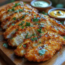 Crispy Ranch Chicken Tenders sind nicht nur ein wahrer Genuss für die Geschmacksnerven, sondern auch ein beliebtes Gericht bei Familienfeiern, Grillabenden und Kindergeburtstagen. Ihre knusprige Textur und der unverwechselbare Geschmack der Ranch-Gewürzmischung machen sie zu einem Highlight auf jedem Esstisch. Die Kombination aus saftigem Hähnchenfleisch und einer knackigen Panade zieht nicht nur Kinder, sondern auch Erwachsene in ihren Bann.