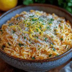 In der Welt der schnellen und köstlichen Rezepte hat sich die Zesty Creamy Lemon Garlic Orzo als ein wahrer Favorit etabliert. Diese einfache, aber geschmacklich beeindruckende Pasta-Gericht kombiniert die erfrischende Säure von Zitrone mit dem herzhaften Aroma von Knoblauch und einer samtigen Sahnesauce. Ob als Beilage oder als Hauptgericht, dieses Rezept ist perfekt für eine Vielzahl von Anlässen – von einem entspannten Wochentagsabendessen bis hin zu einem festlichen Familienessen.
