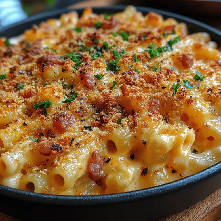 Mac & Cheese, das wohl beliebteste Komfortessen, hat sich über die Jahre zu einem kulinarischen Klassiker entwickelt, der Generationen verbindet. Die Kombination aus cremigem Käse und zarten Nudeln ist nicht nur ein Genuss für den Gaumen, sondern auch ein Gericht, das Wärme und Geborgenheit ausstrahlt. In dieser speziellen Variante, dem cremigen Glückseligkeit Mac & Cheese mit herzhaftem Speck, wird dieses klassische Rezept auf eine neue Ebene gehoben. Der knusprige Speck fügt nicht nur eine herzhafte Note hinzu, sondern macht das Gericht auch zu einem echten Erlebnis für die Sinne.