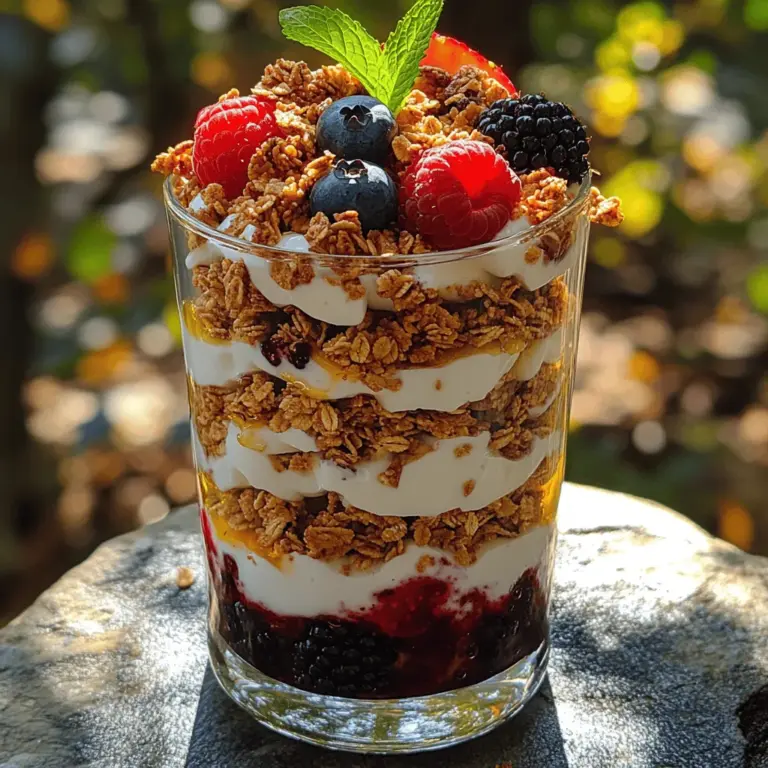 Herzlich willkommen zu unserem Rezept für ein köstliches und gesundes Beerenzauber Griechischer Joghurt Parfait! Dieses Dessert ist nicht nur ein wahrer Genuss für den Gaumen, sondern auch eine wunderbare Möglichkeit, frische Beeren und nahrhaften griechischen Joghurt in einer ansprechenden und optisch reizvollen Weise zu kombinieren. Ursprünglich in der mediterranen Küche verankert, hat der griechische Joghurt in den letzten Jahren weltweit an Popularität gewonnen. Er ist bekannt für seinen cremigen Geschmack und seine gesundheitlichen Vorteile, darunter eine hohe Proteinaufnahme und Probiotika, die die Verdauung fördern.