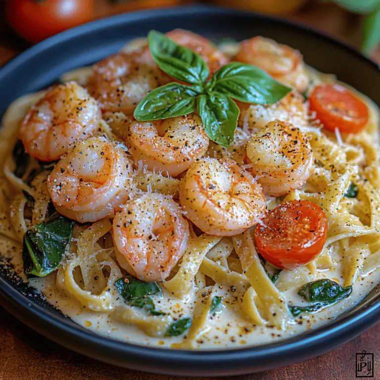 Willkommen zu einem kulinarischen Erlebnis, das Sie direkt in die malerischen Landschaften der Toskana entführt! Das Rezept für die cremige Garnelen-Pasta ist nicht nur eine Augenweide, sondern auch ein Geschmackserlebnis, das jeden Gourmet begeistert. Diese Pasta kombiniert zarte Fettuccine mit saftigen Garnelen, verfeinert mit einer cremigen Sauce aus frischen Tomaten, Spinat und Parmesan.