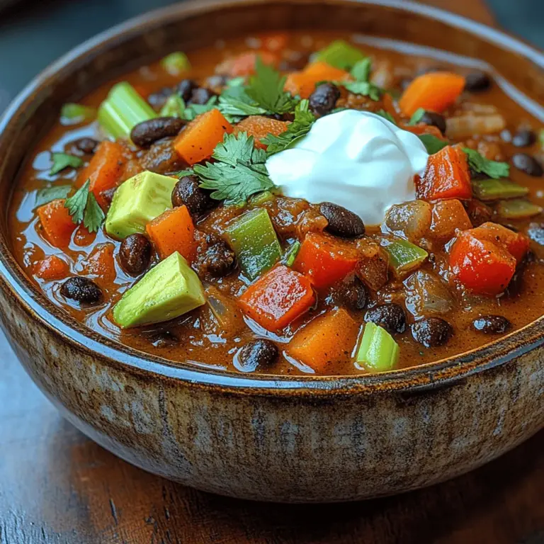 Willkommen zu unserem Rezept für den rauchigen Chipotle-Schwarze-Bohnen-Chili! Dieses aromatische Gericht vereint eine Vielzahl von frischen Zutaten und Gewürzen zu einem wärmenden und nahrhaften Chili, das nicht nur den Gaumen begeistert, sondern auch gesund ist. Ob für ein gemütliches Abendessen an einem kalten Winterabend oder als Teil eines Buffets für die nächste Zusammenkunft mit Freunden – dieses Chili ist ein echter Hit.