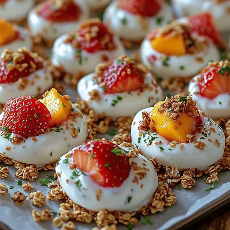 Erdbeer-Mango-Traum-Joghurt-Bällchen: Ein köstlich gesunder Snack