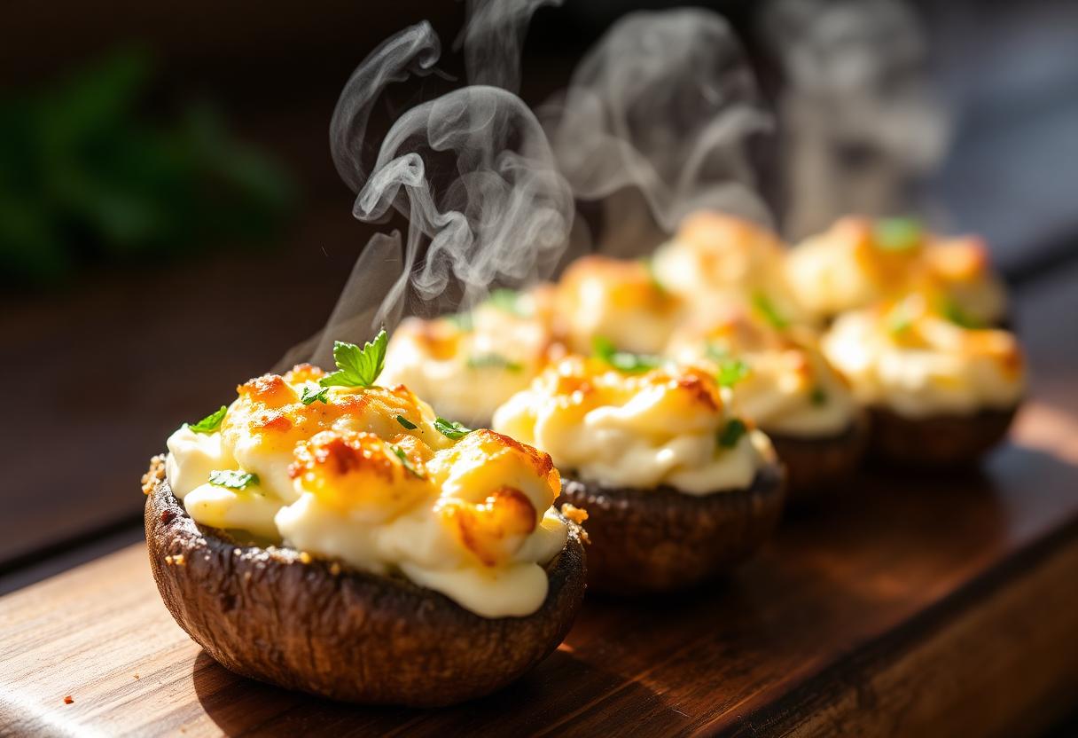 Gefüllte Champignons mit cremigem Frischkäse