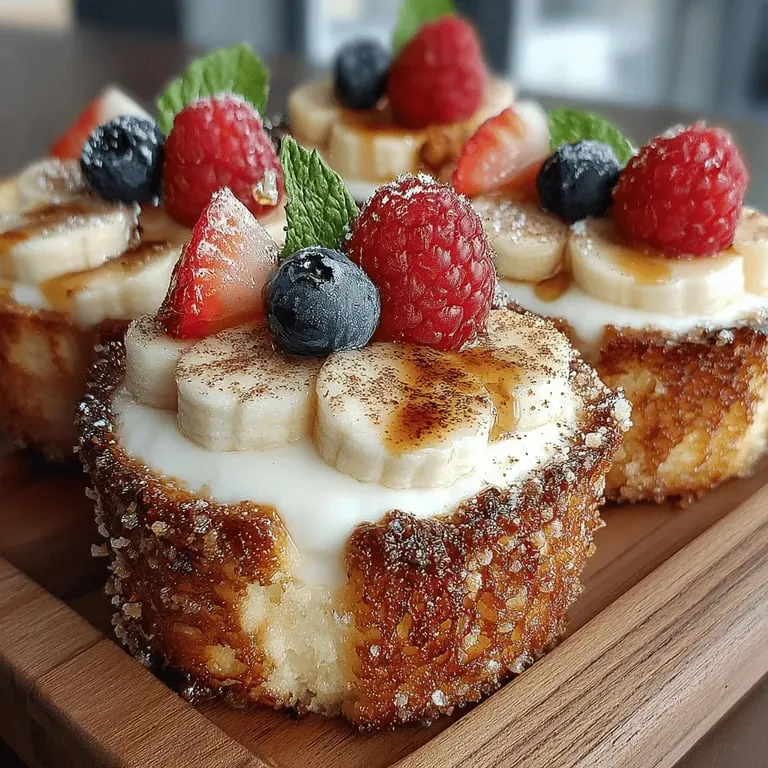 Gekühlte griechische Joghurt-Zimt-Toast-Becher