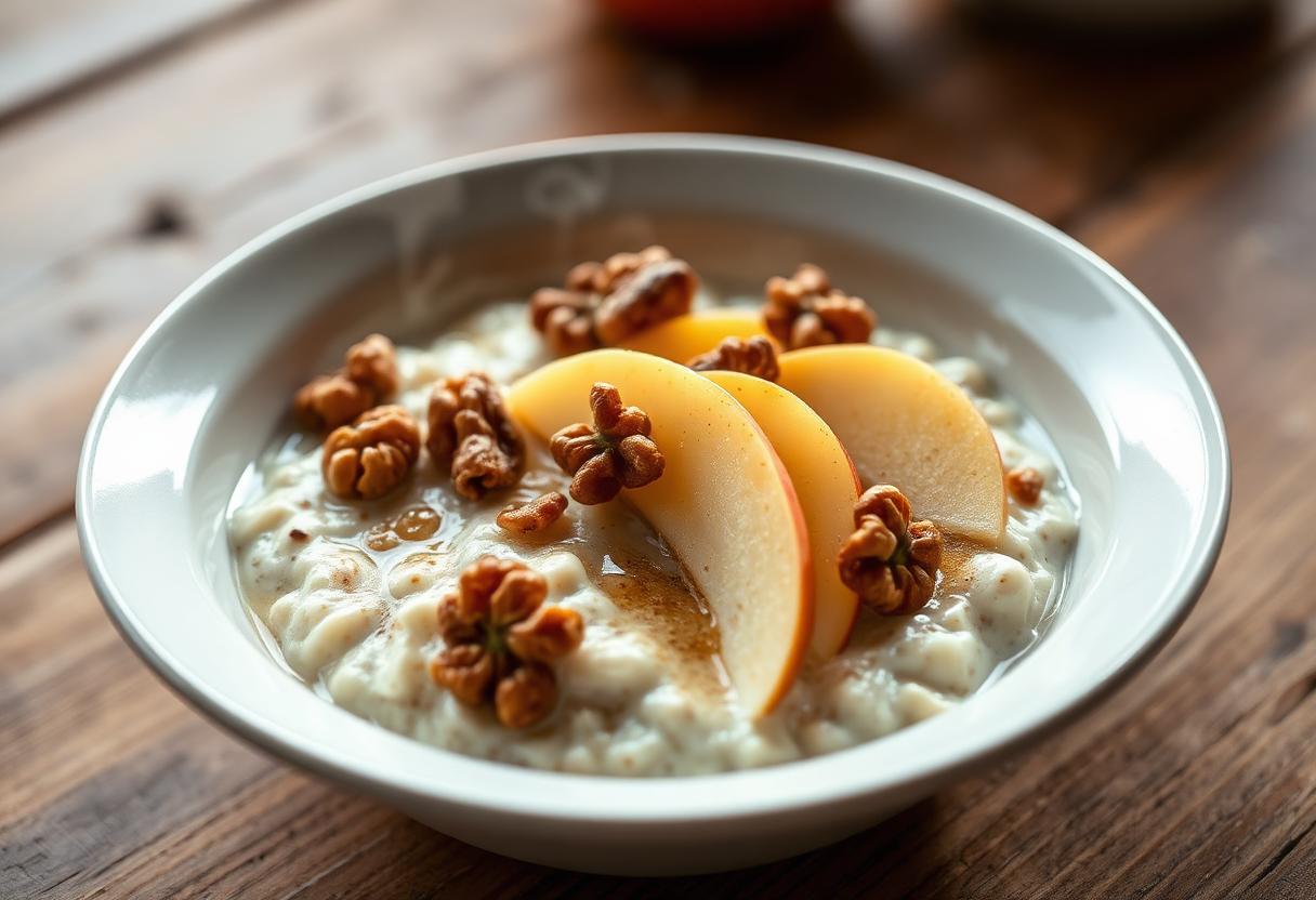 Klassisches Bircher Müsli mit Apfel und Nüssen