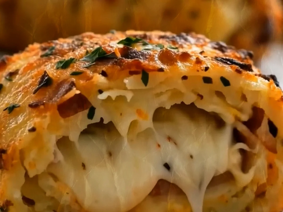 Knusprige Kartoffelrollen mit Käse und Speck