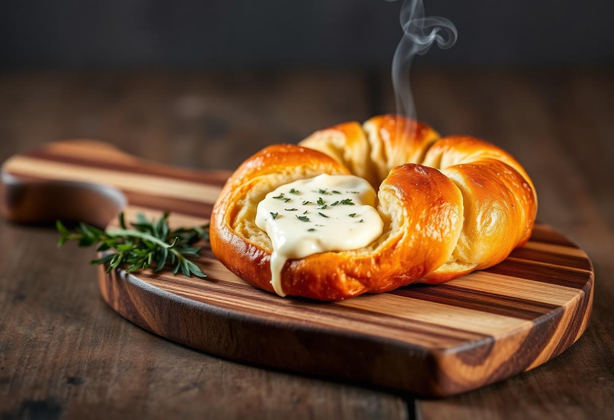 Kräuterbutter selbst gemacht mit Laugenbrötchen