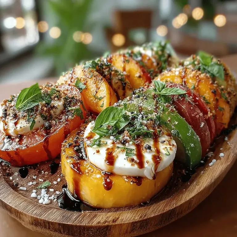 Süßer Sommer-Pfirsich-Caprese-Salat