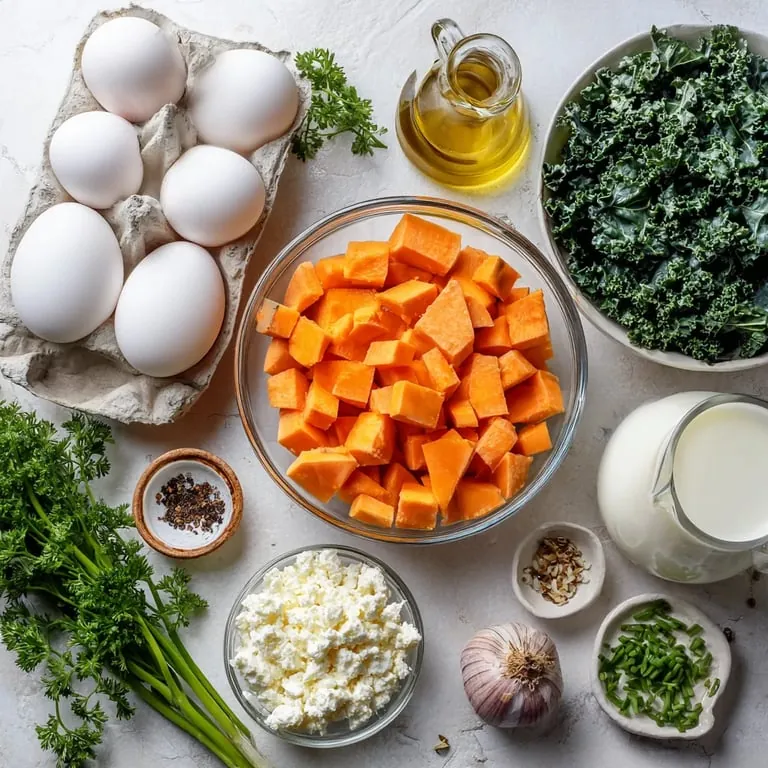 Süßkartoffel- und Grünkohl-Morgen-Boost-Frittata