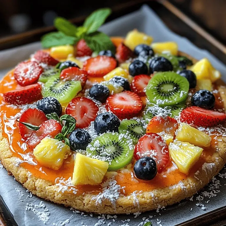 Tropischer Fruchtpizza-Rezept
