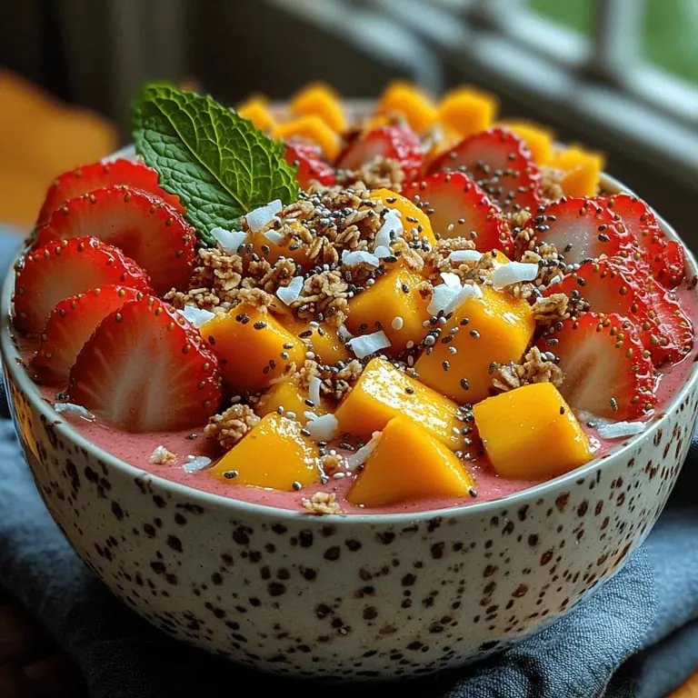 Tropischer Sonnenaufgang: Erdbeer-Mango-Smoothie-Bowl Rezept