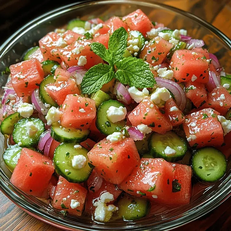 Wassermelonen-Minz-Glanzsalat: Eine erfrischende Köstlichkeit für Sommerfeiern