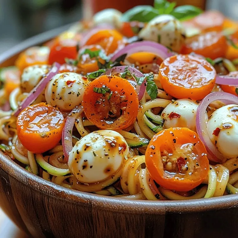 Würziger frischer Tomaten-Zoodle-Salat: Eine erfrischende Variante von Pasta-Salaten